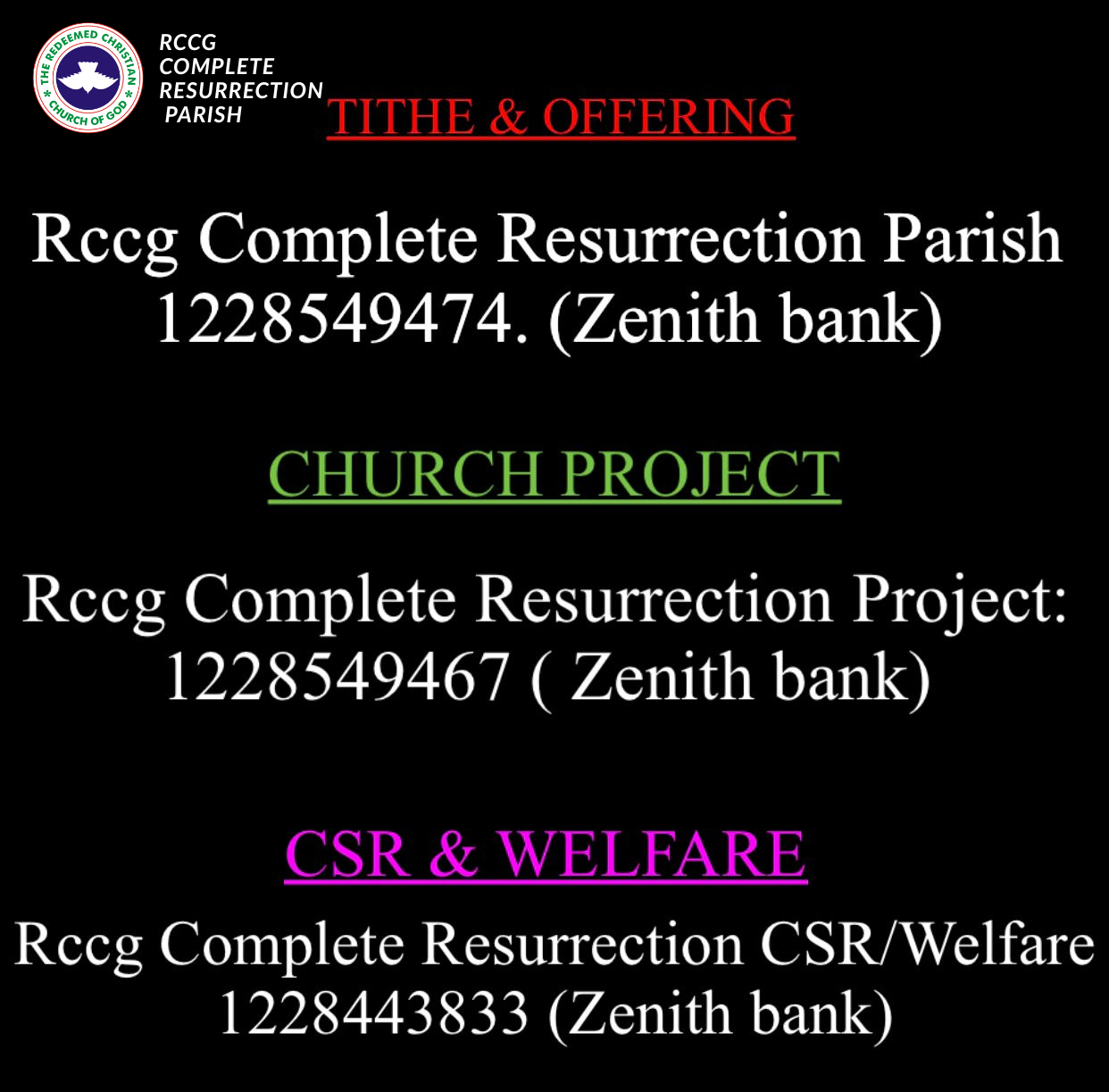  RCCG Complete Resurrection Parish