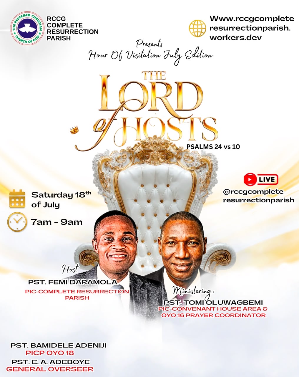  RCCG Complete Resurrection Parish Hours of visitation july edition Flyer