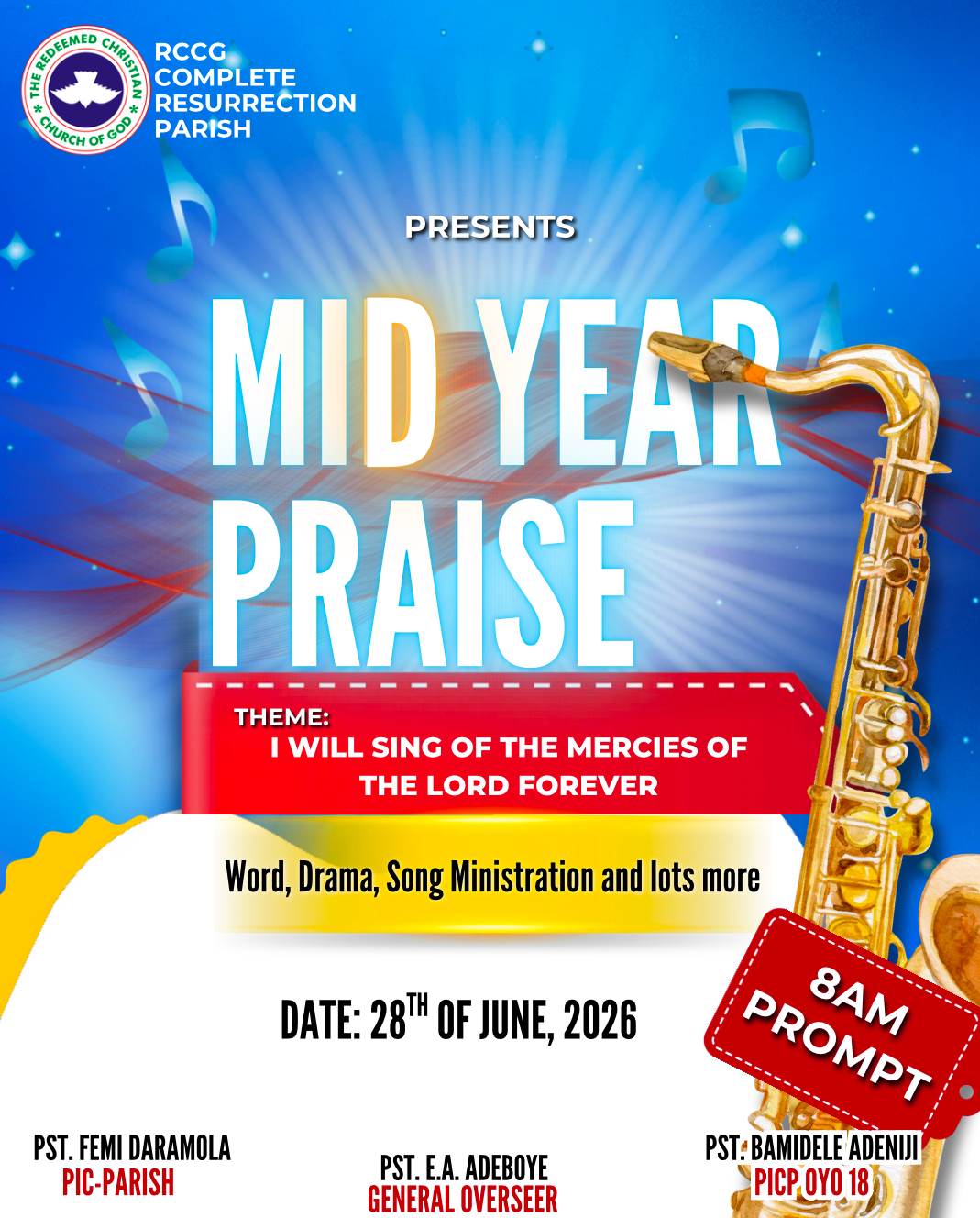  RCCG Complete Resurrection Parish Mid Year Praise Flyer